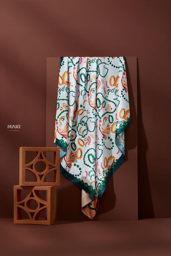 Deep red textile still life