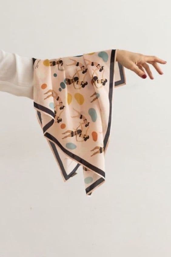 Green geometric textile still life